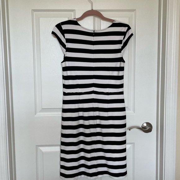 Loft Black/Ivory Striped Dress - Picture 3 of 5
